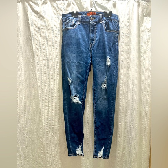Distressed Blue Jeans - Picture 2 of 3